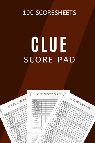Clue Score Pad A5 Score Pad with 100 Score Sheets / Record Sheets Easy to Use and Record Score: Suitable for Up to 6 Players