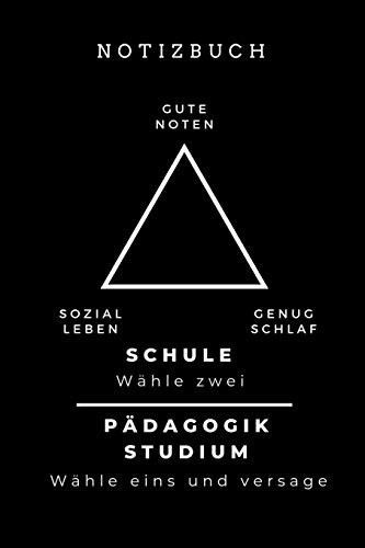 Notizbuch Gute Noten Sozial Leben Genug Schlaf Schule Wähle Zwei A5 Geschenkbuch PUNKTIERT Zum Lehramt Studium - Notizbuch Für Pädagogik Studenten - Witziger Spruch Zum Abitur - Studienbeginn - Erstes Semester