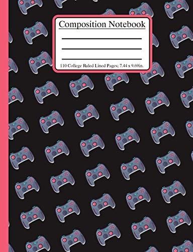 Composition Notebook College Ruled Video Gamers Gaming Pattern; 110 Blank Lined Pages; 6 X 9 Inches