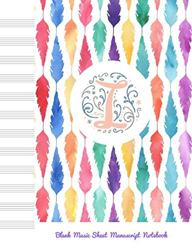 I Blank Music Sheet Manuscript Notebook For Composing New Songs, Music Theory Note-Taking, and Practicing Note Recognition Initial I Monogram