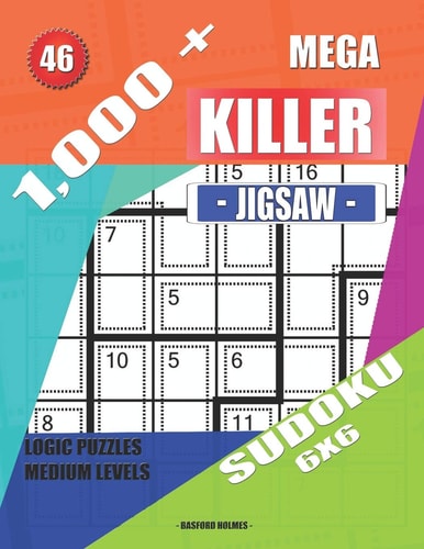 1,000 + Mega Jigsaw Killer Sudoku 6x6 Logic Puzzles Medium Levels