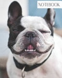 Notebook Large College Ruled Notebook for Everyday Use Black and White Cute Bulldog Face