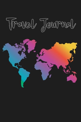 Travel Journal World Map Travel Countries Geography Color Painting Art Lined Travel Journal Notebook