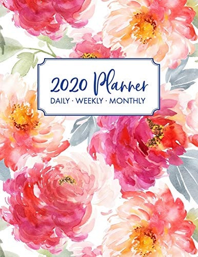 2020 Planner 2020 Weekly & Monthly Planner for January 2020 - December 2020 + to Do List Section, Includes Important Dates, Birthday, Goals + Notes Page, Calendar Monthly Planner 2020, DATED Daily Planner 2020, Floral Planner 2020, Watercolor