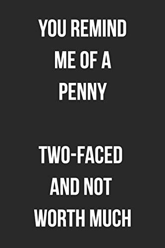 You Remind Me of a Penny Two-Faced and Not Worth Much: Funny Blank Lined Journal for Adults