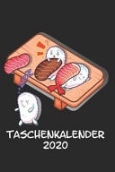 Taschenkalender 2020 Taschenkalender für Sept. 2019 bis Dezember 2020 A5 Terminplaner Wochenplaner Terminkalender Wochenkalender Organizer mit Japan Sushi Soja Reis Lachs