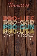 Tennessee Pro Life Pro God Pro Gun Pro USA Pro Trump Trump Card Quote Journal / Notebook / Diary / Greetings Card / Appreciation Gift / Pro Guns / 2nd Amendment / Trump 2020 / Trump with Gun