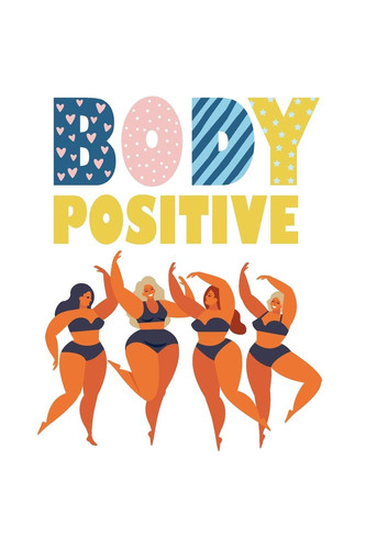 Body Positive A Daily Food and Fitness Journal Planner, Perfect for Tracking Weight Loss, Diet, Sleep, Water Intake, Exercise - 6 X9