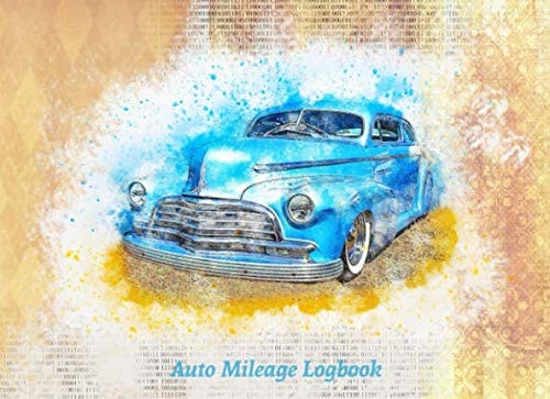 Auto Mileage Logbook Light Blue Car Mixed Media Cover | Kilometers Recorder | Petrol Cost Log | Budget | Tax Deduction Record