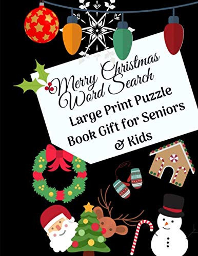 Merry Christmas Word Search: Large Print Puzzle Book Gift for Seniors & Kids: Large Print Easy Word Search Gift Book: Festive Holiday Fun for Adults & Children