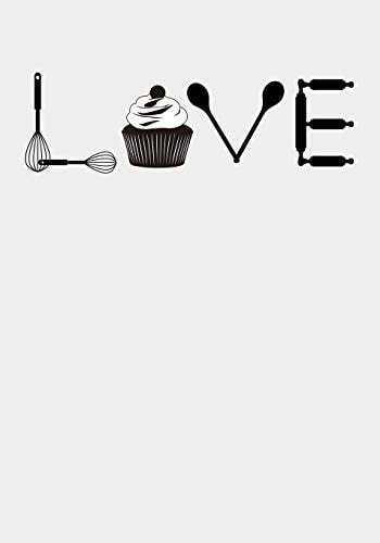 Love Blank DIY Recipe Cookbook with Baking Utensil Design