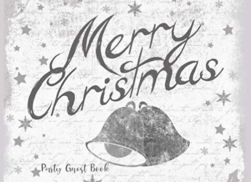 Merry Christmas Party Guest Book Pencil Drawing Cover | Celebration Memorabilia | Party Message Log Book for Visitors, Staff Members, Friends, Family
