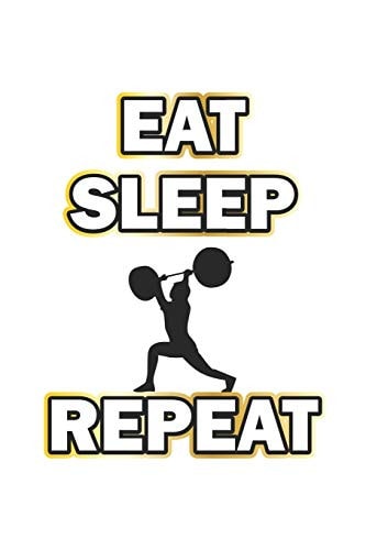 Eat Sleep Repeat Notebook, Journal - Gift Idea for Bodybuilder & Fitness Fans - Checkered - 6x9 - 120 Pages