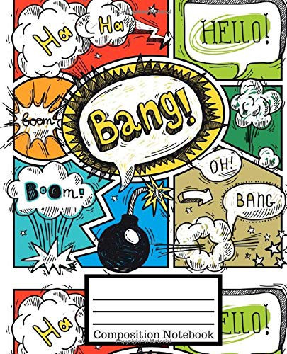 Composition Notebook: Wide Ruled Lined Paper Notebook: Trendy Superhero Cartoon Comic Workbook for Teens Kids Students Girls. Pretty Wide Lined Journal for School and College for Writing & Notes.