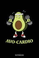 Avo-Cardio Notebook Liniertes Notizbuch A5 - Avocado Fitness Notizheft I Avocardio Veganer Vegetarier Workout Geschenk Für Guacamole Liebhaber