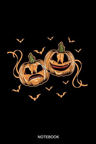 Notebook Liniertes Notizbuch A5 - Theater Masken Halloween Kürbis Notizheft I Musical Broadway Schauspieler Drama Geschenk