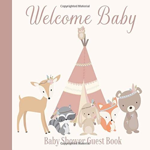 Baby Shower Guest Book Welcome Baby: Boho Woodland Forest Creatures Theme Decorations | Sign in Guestbook Keepsake with Address, Baby Predictions, Advice for Parents, Wishes, Photo & Gift Log