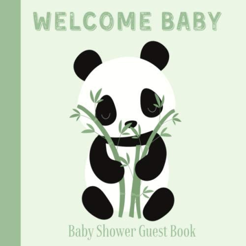 Baby Shower Guest Book Welcome Baby: Panda Bamboo Theme Decorations | Sign in Guestbook Keepsake with Address, Baby Predictions, Advice for Parents, Wishes, Photo & Gift Log
