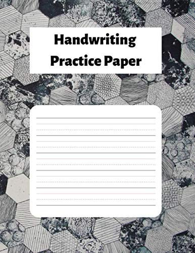 Handwriting Practice Paper Gray Texture Notebook with 100 Dotted Lined Blank Writing Pages for Students Adults and Teens to Write in (8. 5 X 11 Inches)