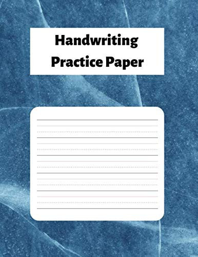 Handwriting Practice Paper Blue Texture Notebook with 100 Dotted Lined Blank Writing Pages for Students Adults and Teens to Write in (8. 5 X 11 Inches)