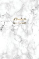 Linda's 2020 Planner Weekly + Monthly View - Marble + Gold Personalized - 6x9 in - 2020 Calendar Organizer with Bonus Dotted Grid Pages + Inspirational Quotes + To-Do Lists