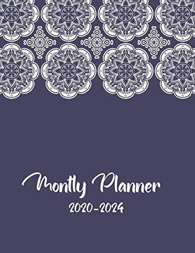2020-2024 Monthly Planner: 5 Year Planner 60 Month Yearly Planner Monthly Calendar with Violet Mandala Cover
