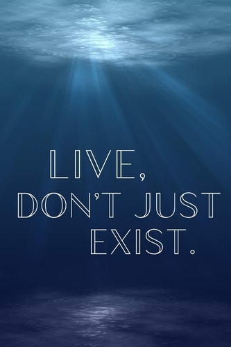 Live, Don't Just Exist Inspirational Christmas Gifts for Teens - Lined Blank Notebook Journal