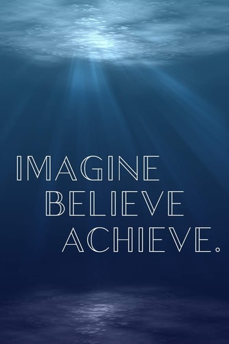 Imagine Believe Achieve Inspirational Christmas Gifts for Teens - Lined Blank Notebook Journal