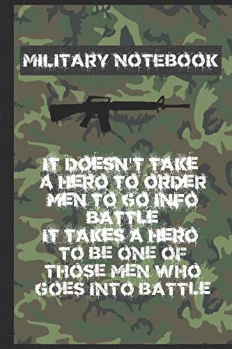 Military Notebook For School and Notes, Gifts, for Man and Military Fans, 6 X 9 120 Pages Lined