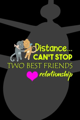 Distance… Can't Stop Two Best Friends Relationship: All Purpose 6x9 Blank Lined Notebook Journal Way Better Than A Card Trendy Unique Gift Black Airplane Internet Friends