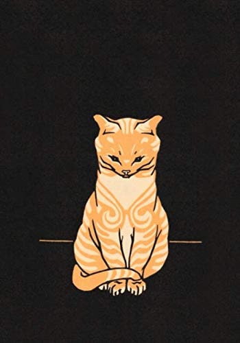 Sitting Cat Notebook: 7 x 10 Inch (Vintage Illustration Series)