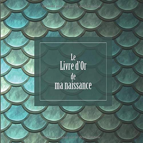 Le Livre d'or de Ma Naissance Livre d'or Naissance Fête de Niassance Bébé Naissance Garçon Naissance Fille 20,96 Cm X 20,96 Cm 100 Pages Haute Qualité Broché Livre de Naissance Carnet Naissance Fête Bébé Ecailles Dragon Bleu Vert