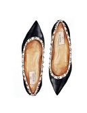 Black Valentino Garavani Rockstud Ballet Flats Blank Composition Notebook 8. 5 X 11, 118 Dot Grid Pages