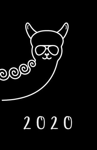 2020: Planner with Llama | Agenda Book | Daily Weekly Monthly Calendar View | A5 | Black