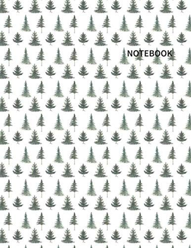 Notebook: Unlined/Plain Notebook - Large (8.5 x 11 inches) 106 Pages | Blank Notebook | Watercolor Tree Journal