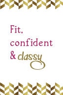 Fit, Confident & Classy Notebook Journal Composition Blank Lined Diary Notepad 120 Pages Paperback Gold Pennants Classy