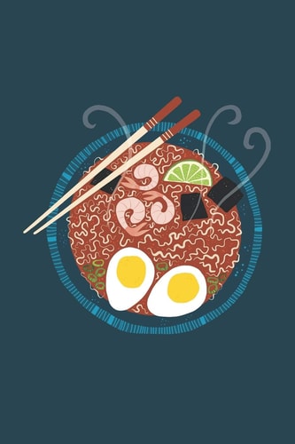 Notes A Blank Sketchbook with Japanese Ramen Noodle Cover Art
