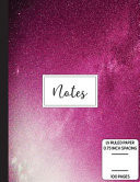 Notes Low Vision Notebook - 0. 75 Inch LV Ruled Paper - Full Size Bold Large Print Lined - Page Numbers - Red Violet Lipstick Cover