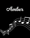 Amber Sheet Music Note Manuscript Notebook Paper - Personalized Custom First Name Initial a - Musician Composer Instrument Composition Book - 12 Staves a Page Staff Line Notepad Notation Guide - Create Compose & Write Creative Songs