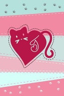 T Heart Cat Monogram Blank Journal