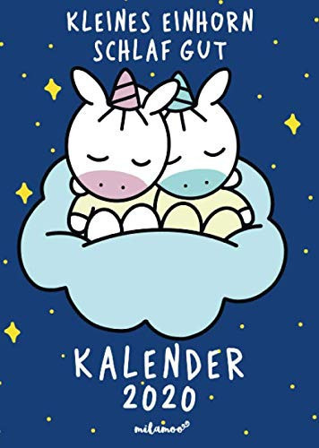 Milamoo Kalender 2020 Kleines Einhorn Schlaf Gut Taschenkalender Wochenplaner Familienplaner 2020 Din A5 Mit Mondkalender, Geschenkbuch Mein Baby und Ich, Monatsübersicht und Wochenübersicht - Motiv Einhörner Mila und Moo Auf Wolke