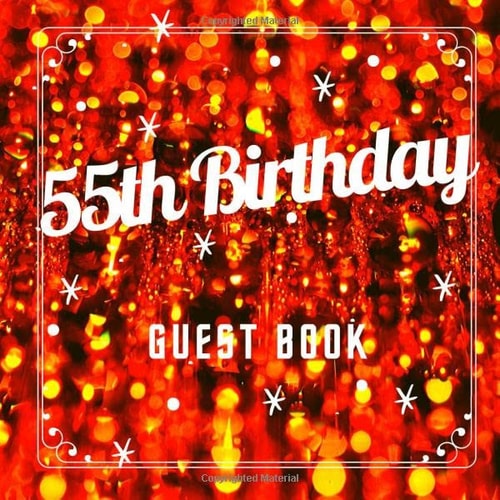 55th Birthday Guest Book Red Blur Theme. a Great Way to Capture and Remember Birthday Wishes. Perfect for a Gift