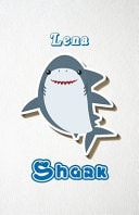 Lena Shark A5 Lined Notebook 110 Pages Funny Blank Journal for Family Baby Shark Birthday Sea Ocean Animal Relative First Last Name. Unique Student Teacher Scrapbook/ Composition Great for Home School Writing