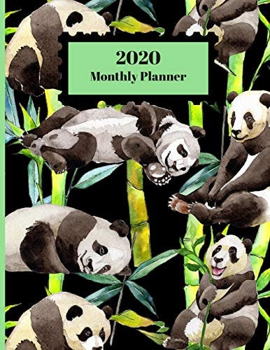 2020 Monthly Planner Panda Bears Design Cover 1 Year Planner Appointment Calendar Organizer and Journal for Writing