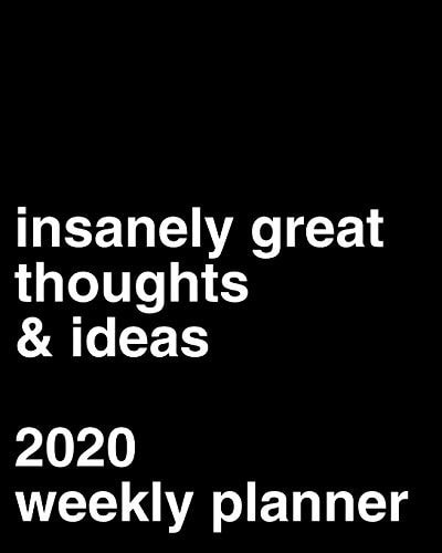 Insanely Great Thoughts and Ideas 2020 Weekly Planner Office Gag Gift