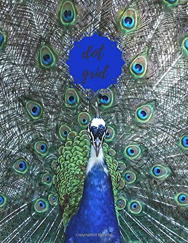 Dot Grid: Peacock Bird Themed Journal, Large 8.5" x 11"