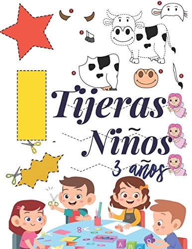 Tijeras niños 3 Años Libro de Cortar y Pegar, Libro de Actividades Preescolar, Libro Recortar Niños