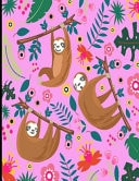 Amber Pink Sloth Notebook, 366 Pages College Ruled Sloth Notebook, Cute Sloth Cover Note Pad