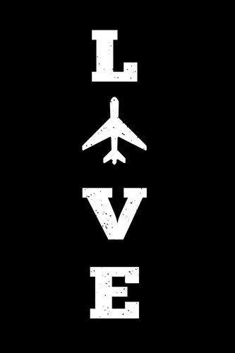 LOVE Pilot Flight Attendant Stewardess Notebook Aviator Aircrew Flight Crew Bullet Journal with 100 Quad Ruled Graph Paper Pages in 6" X 9" Inch Composition Book Notepad Organizer Day Planner for Writing and Drawing