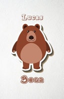 Lucas Bear A5 Lined Notebook 110 Pages Funny Blank Journal for Wide Animal Nature Lover Zoo Relative Family Baby First Last Name. Unique Student Teacher Scrapbook/ Composition Great for Home School Writing